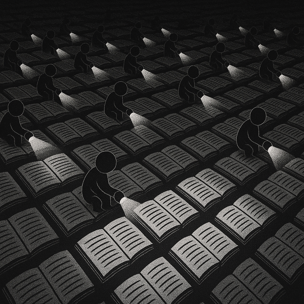 numerous small agents plowing through